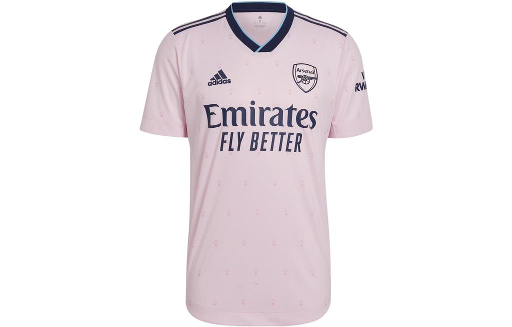 Adidas T Shirts Men's Pink V Neck Moderate Straight Fit HF0710