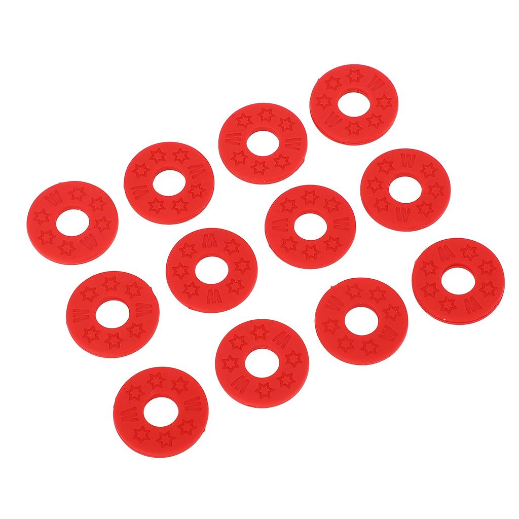 12PCS Guitar Strap Non Slip Locks PE Material Strap Protector Blocks for Acoustic Guitar Ukulele Bass Red