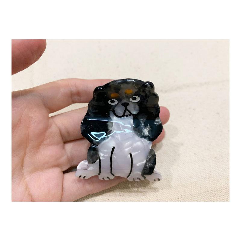 INNERDIVA Hunde-Haarspange, Gepunktet, Acetat, 8,9 X 4,6 Cm – Niedliche Haarklammer Für Hundeliebhaberinnen