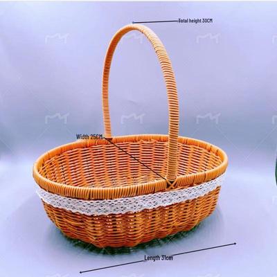 Handgeflochtener Rattan-Picknick- und Aufbewahrungskorb