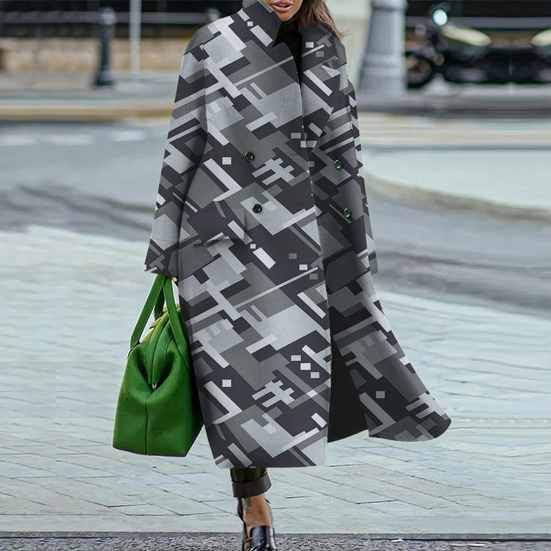 Casual Woolen Coat European and American Loose Winter and Autumn Women Warm Commuter Temperament Leisure Woolen Jacket Coat