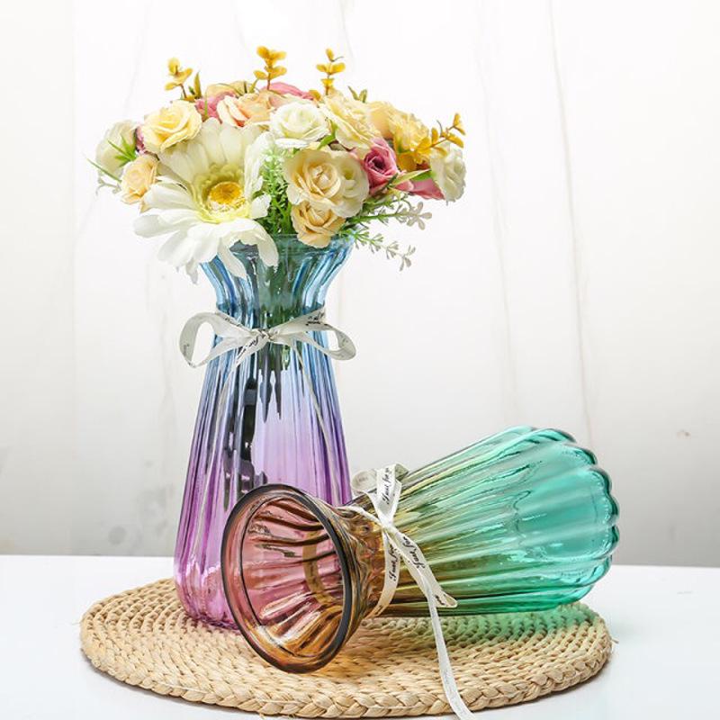 Elegant European Glass Vase for Fresh or Dried Flowers - Creative Home Decor