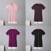 New Single-breasted French Splicing Pleated Short-sleeved Elegant Small Fragrant Knitted Women's Dress Women