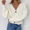 2025 Bestseller Women's Solid Color Buttoned Knit Cardigan for Autumn
