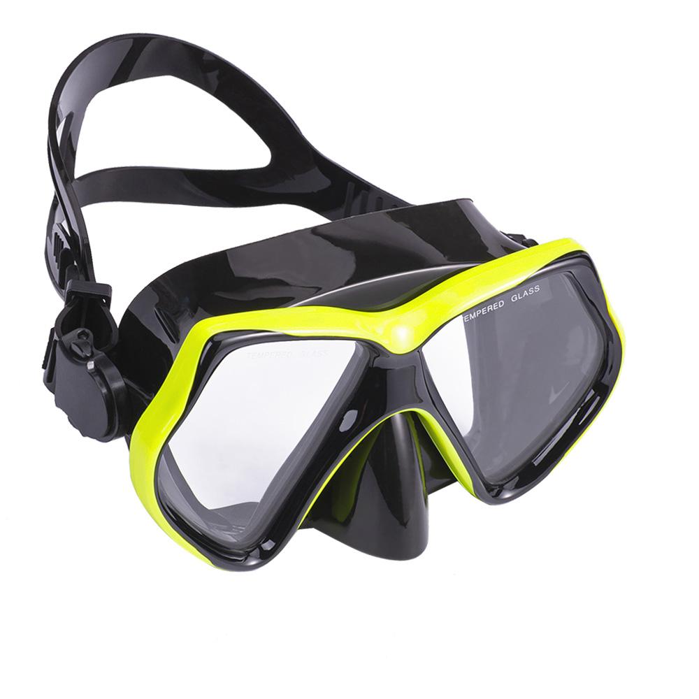 Snorkel Mask Swimming Goggles Diving Training Skirt Tube Silicone Temp Glass Lens Anti-Leak Anti-Fog Wide View Adjustable Strap