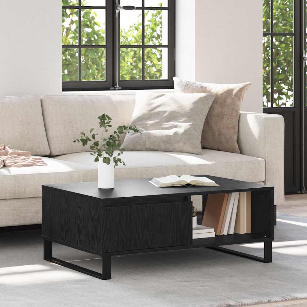 Coffee Table Black Oak Effect 90 x 60 x 35 cm Engineered Wood