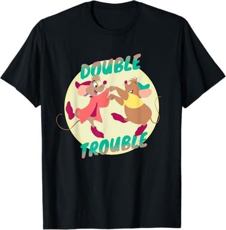 Cinderella Jaq And Gus Double Trouble Black TShirt S
