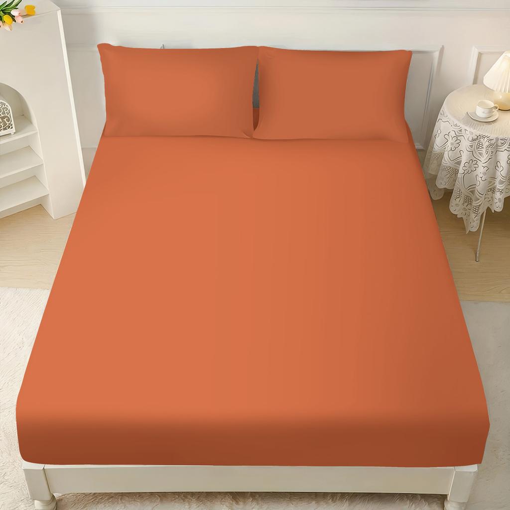 3pcs Minimalist Style Solid Color Theme Print Coreless Bed Sheet Set Multi Size Comfortable Bed Cover Bedroom Bedding Decoration