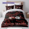Name Custom Flamengo Logo Pattern Bedding Set Quilt Cover Pillowcase Home Decor Gift (1 * Duvet Cover + 2 * Pillowcase, Without Core)