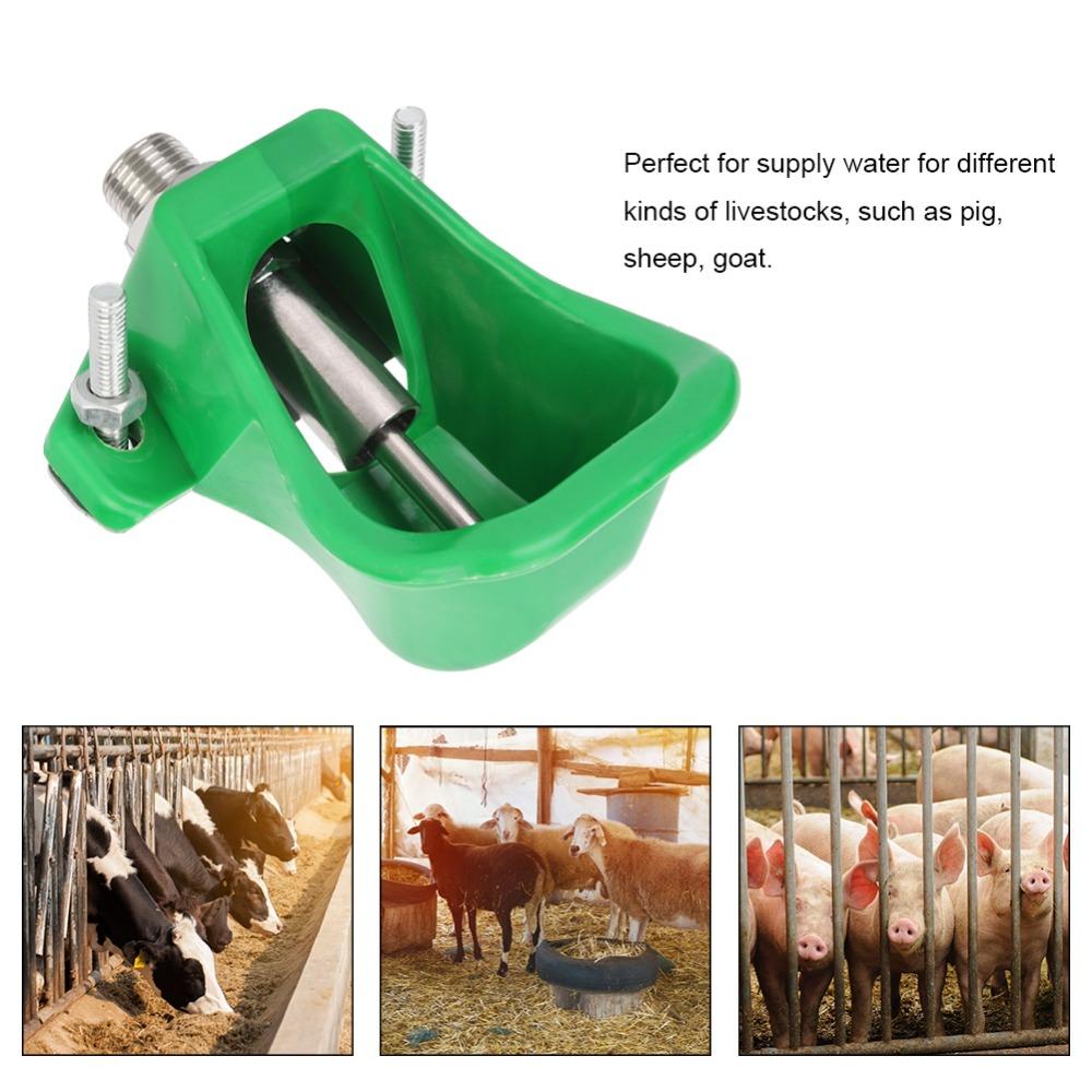 Green Pig Drinking Bowl Plastic Piglet Water Bowl Easy Clean Pig Feeder Bowl Farm Use