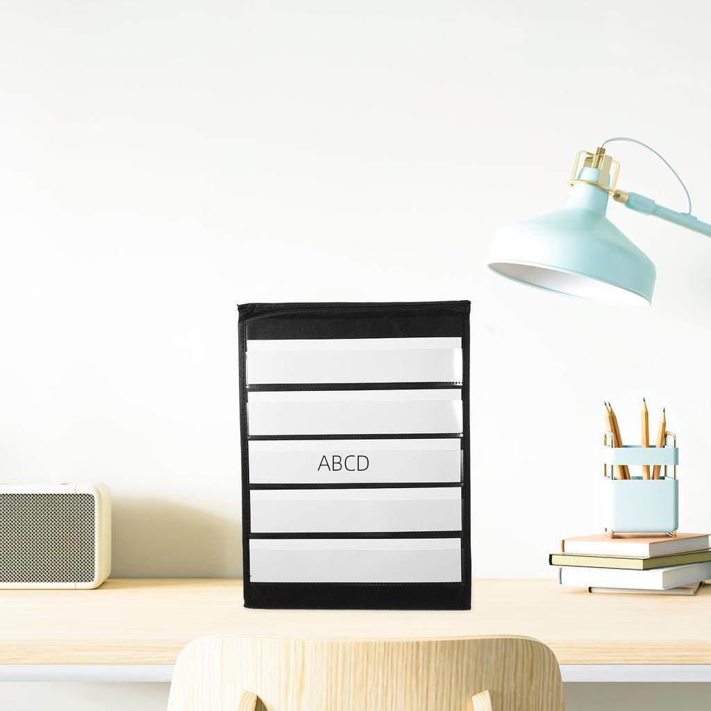 Desktop Display Stand Chart Business Card with Sleeves Stands Pvc Classroom Schedule Pocket Preschool Calendar Rack