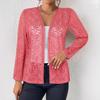 Ein neuer Herbst-Casual-Unifarbener, Vielseitiger, Durchbrochener Spitzen-Langarm-Kurz-Cardigan-Top