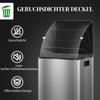 60L Dual Compartment Stainless Steel Bin, with Deodoriser Holders - Silver Tone