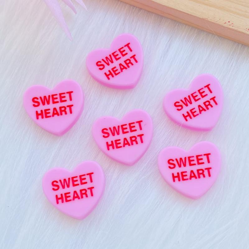 20pcs New Cute Resin Mini Heart Letter Flat back Cabochon Scrapbook Kawaii DIY Embellishments Accessories