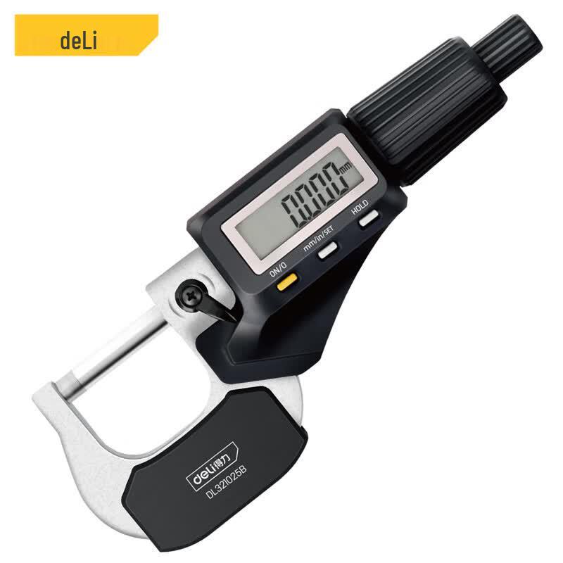 Deli Digital Outside Micrometer 0-25mm Standard Range