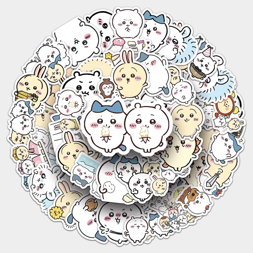 New 50Pcs Non-Repeating Cartoon Chiikawa Stickers Cute Decals Diy For Water Cup Skateboard Kawaii Kids Toys Sticker Decoration