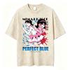 Vintage Washed Anime Perfect Blue A Satoshi Kon Film Mima Kirigoe TShirts Mens Women Fashion Oversized Short Sleeve T Shirts
