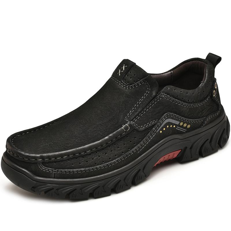 2026 New High Quality Men's Shoes Genuine Leather Casual Shoes Waterproof Work Shoes Cow Leather Loafers outdoor hiking shoes