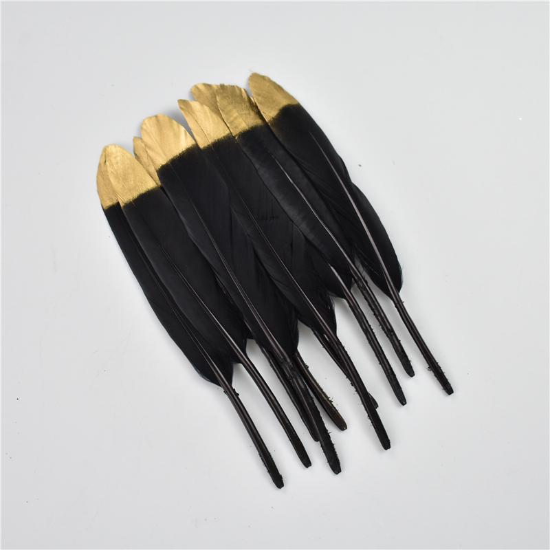 10-15cm/4-6inch Golden Powder Dipped Duck Feathers for Crafts Natural Feather Handicraft Accessories Diy Decoration