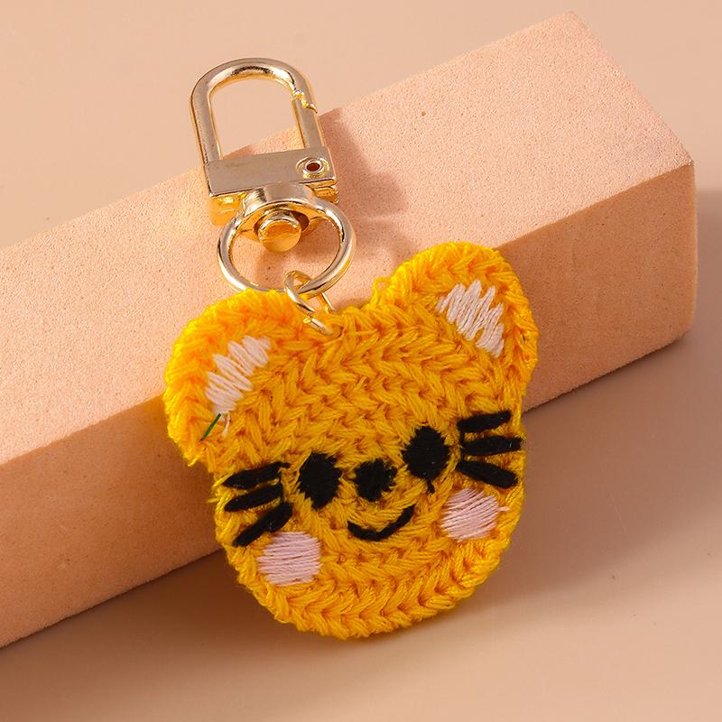 Niedliche Handgestrickte Cartoon-Tier Biene Welpen Schlüsselanhänger Gehäkelte Liebesherz Schlüsselanhänger Anhänger Handtaschen Dekor Damen Mädchen Schmuck Geschenke