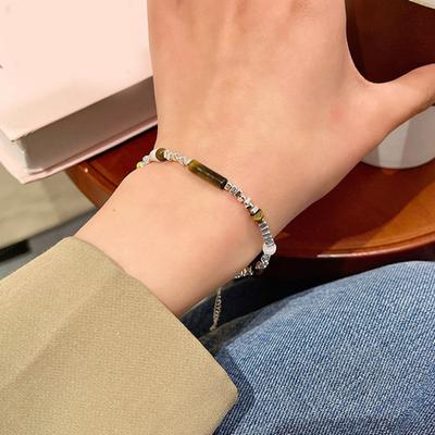 Bracciale da Donna con Catena Estesa Regolabile Pendente Geometrico in Rame Stile Freddo Clip a Moschettone Bracciale da Donna Gioielli da Indossare Tutti i Giorni