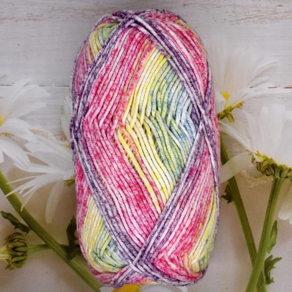 Milk Cotton Yarn Crochet knitting Rainbow Segment Dyed Combed Skin Affinity Handmade Knitted Baby Wool Sweater Scarf Thread 5PCS