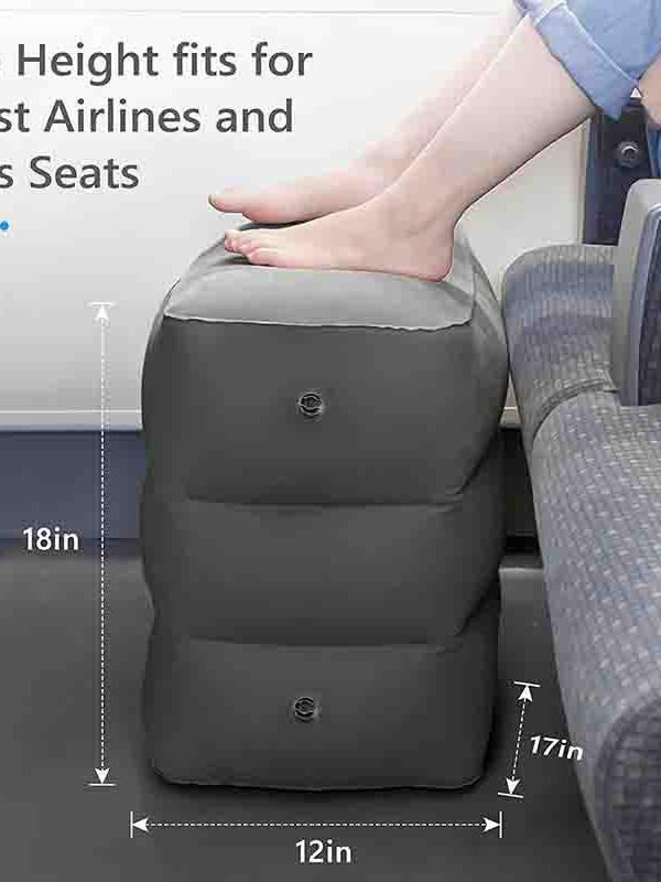 Aufblasbare Reise-Fußstütze für Auto, Flugzeug oder Büro – Tragbare Beinablage zum Schlafen