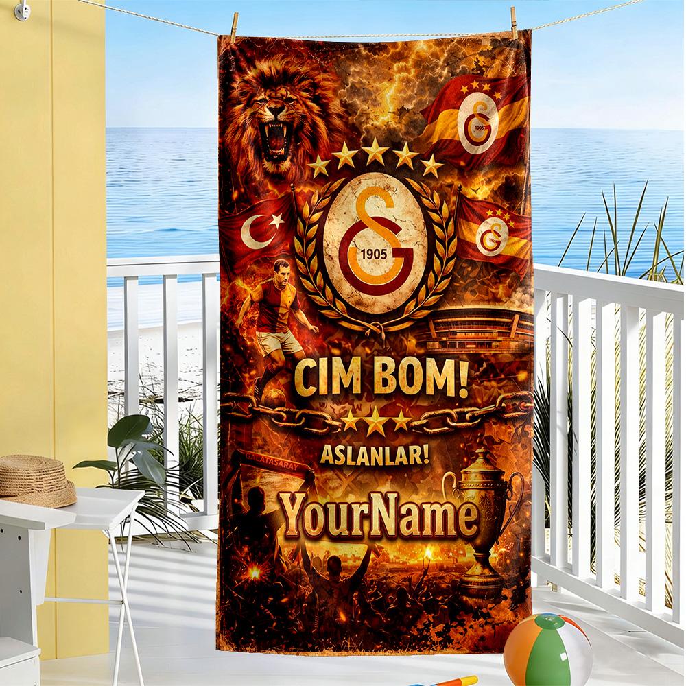 Galatasaray Customize Your Name Beach Towel Soft Durable Quickdry
