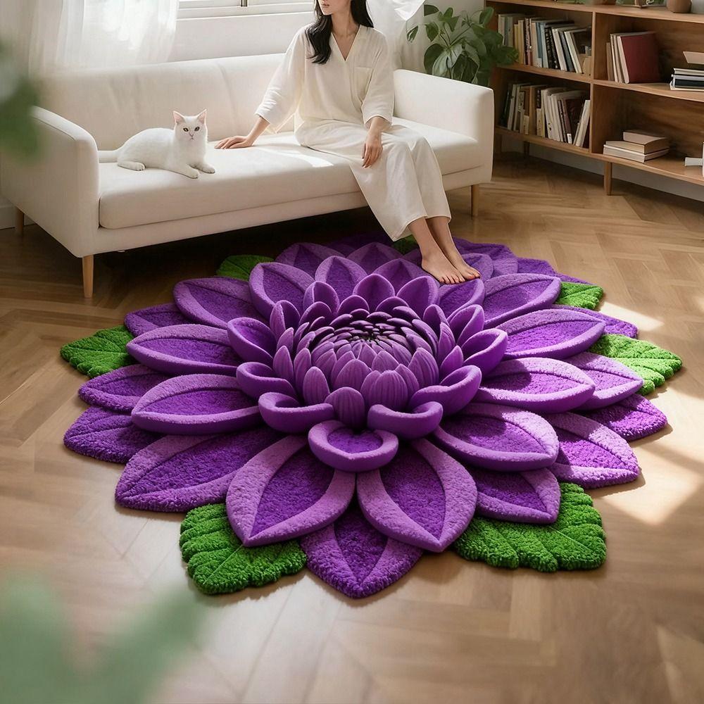 Special-shaped 3D Flower Carpet Non-slip Absorbent Bathroom Floor Mat Soft Dirt-resistant Door Blanket