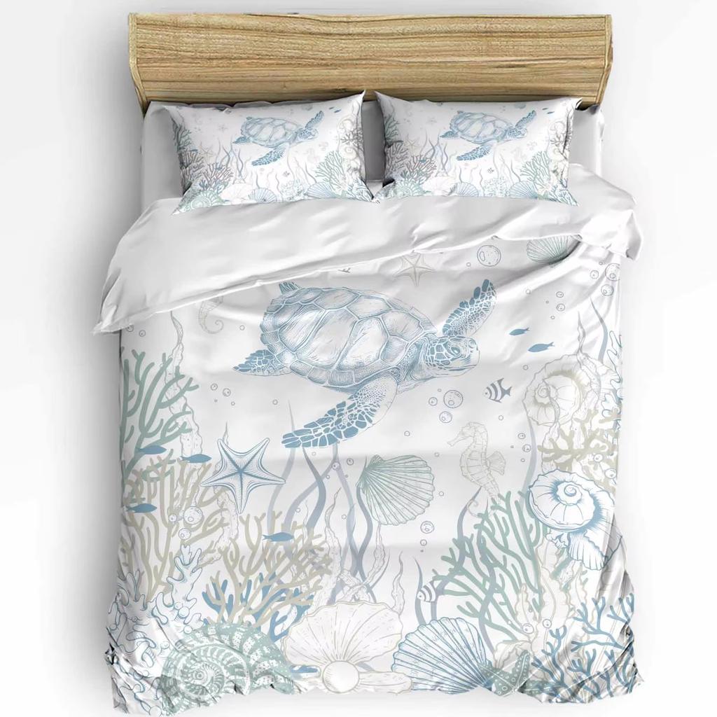 Starfish Coral Down Quilt Cover Set Bedding Set Quilt Cover Three-piece Set