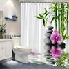 Serenity Zen Garden Shower Curtain for a Tranquil and Relaxing Bathroom, Featuring a Harmonious Design of Bamboo Leaves,