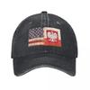 Flagge von Polen und Flagge von USA Polnische Amerikaner Geschenk Baseballkappe Rave Strandhut Kappen Unisex Damen
