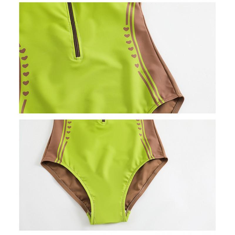 Sportful Style Sexy Zipper One-piece Triangular Swimsuit Women's Belly Cover Slimming Swimming Pool Hot Racing