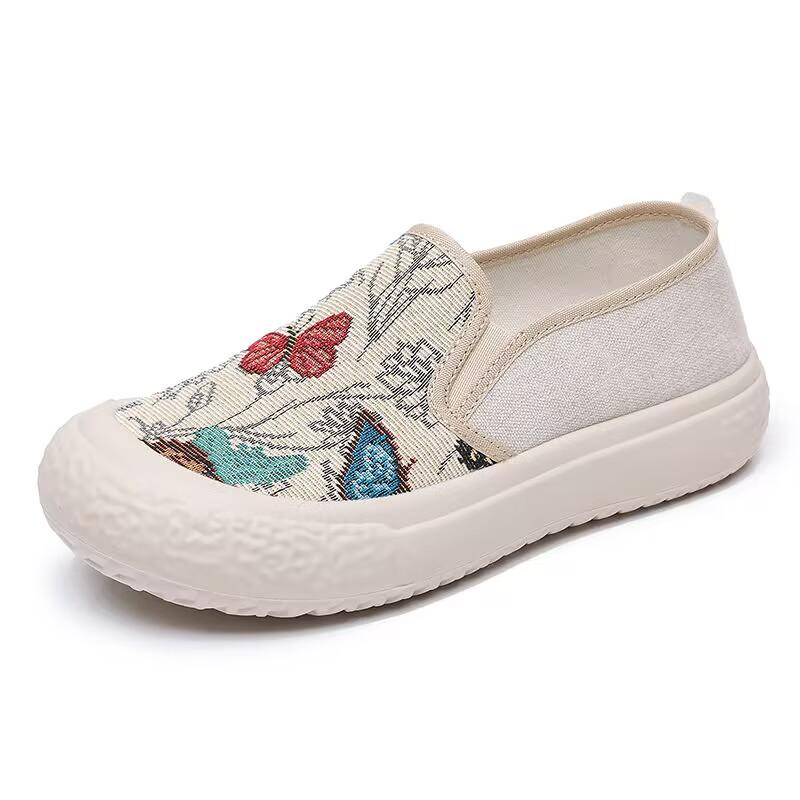 

Мода 2025 Женская обувь Летняя женская повседневная обувь Цветные блоки Универсальная Дышащая Легкая парусиновая обувь 40 бежевый