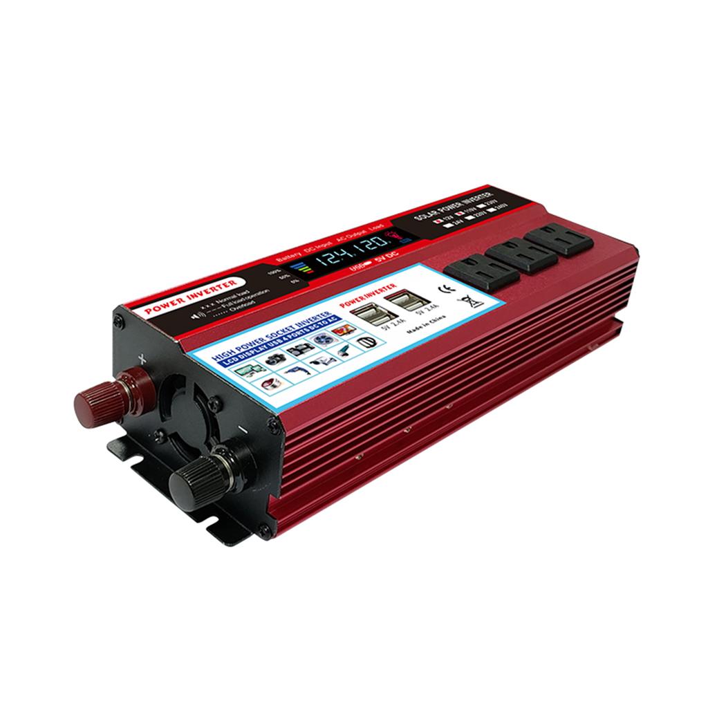 Solar High Efficiency Sine Inverter Home Car RV Solar Power Converter with LCD Display 12V to 110V AC 850-950W