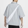 Nike Oversized Large Logo Button-Down Short Sleeve Shirt Men Tops Wolf-Grey FN3250-012
