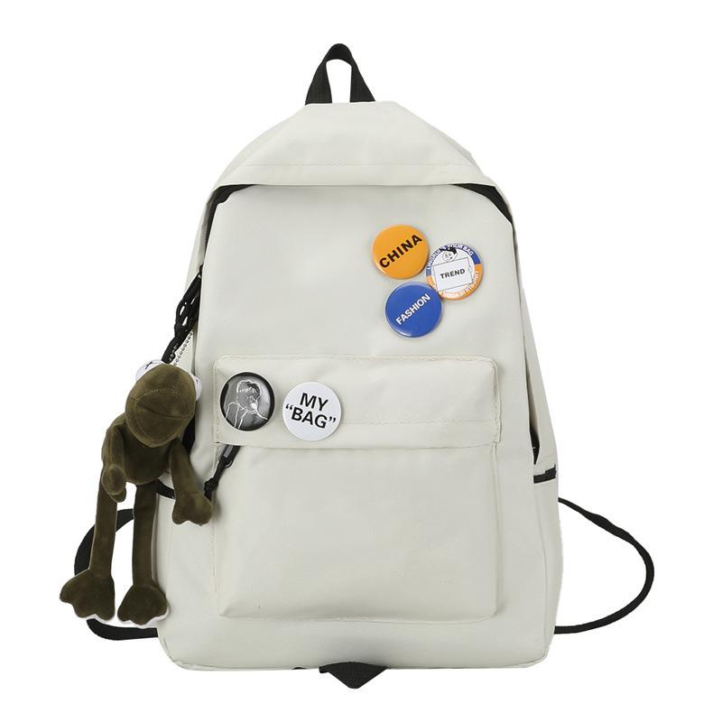 Schoolbag Backpack Men's Simple Large Capacity Travel Backpack Leisure Japanese Junior High School High School Student School Bag 11 Inch