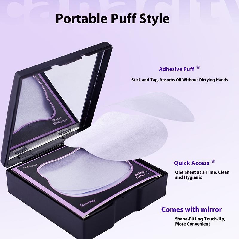 150 Sheets Extractable Oil Blotting Papers With Case Powder Puff Oil Absorbing Sheets Portable Face Blotting Papers For Make Up