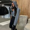 Cappotti Blazer Corti con Cappuccio alla Moda per Donna 2025 Primavera Nuovo Manica Lunga Giacca Corta Sottile Femminile Chic Street Lady Capispalla