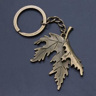 Botanical Maple Leaf Keychain, Flower and Leaf Bag Charm, Nature Inspired Car Accessory