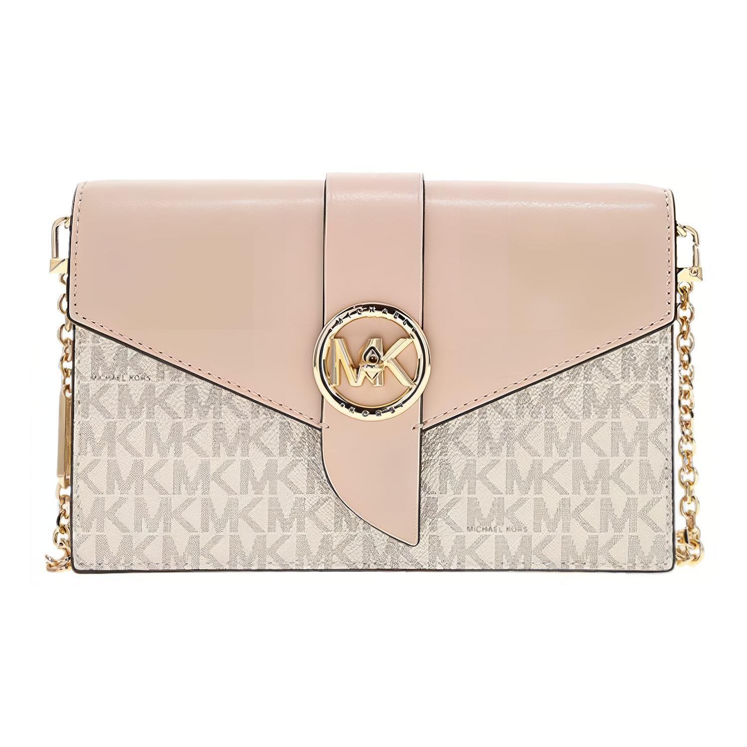 

Michael Kors MK Charm Logo Print PVC Chain Shoulder Bag Women bags 32S0G00C6B-173 Basic Set (Bag+Dust Bag)
