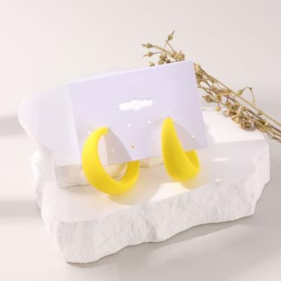 1Pc Drop Earring Vibrant Color Non-Irritation Lightweight Exaggerated C-Shaped Dangle Earring Piercing Jewelry Accessories
