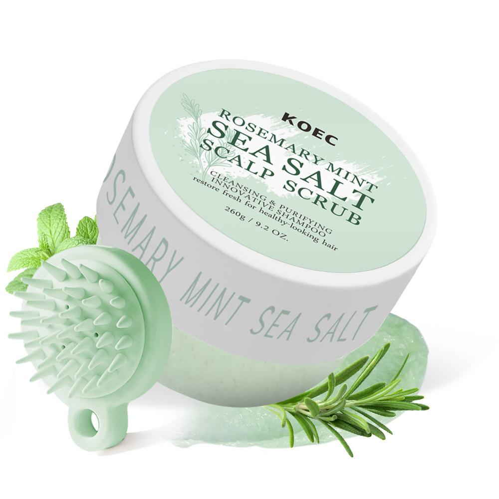 KOEC Sea Salt Scalp Scrub 260g with Comb, Deep Cleanse Volumizing Scalp Scrubber