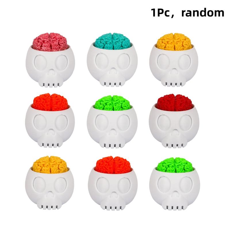 

Fun 3D Printed Skull Brain Clicker Keychain Skull Button Fidget Clicker Mechanical Keyboard Bag Pendant Stress Relief Toy 1 random style
