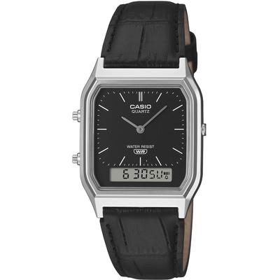 Vintage Series Unisex Ana-Digi Quartz Watch Dual Time Black Leather Band AQ-230EL-1A International Model [Parallel Import]