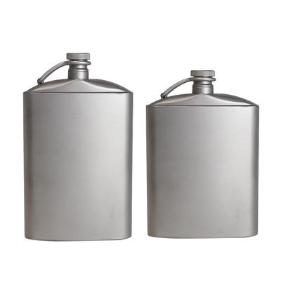 Silverant Titan-Flasche für Wein, Hip Flagon mit Schraubverschluss, Clip, ultraleichte, flache Trinkflasche mit