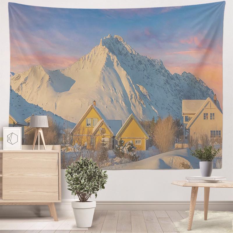 Tropical Beach Sunset Tapestry Wall Hanging Ocean Palm Tree Coastal Scenic Aesthetic Wall Art Bedroom Living Room Decor