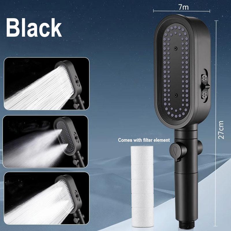 High-Pressure Shower Head with Filter, 3 Spray Modes & Anti-Clog Silicone Nozzles, Fluoride Removal & 1-Click Pause