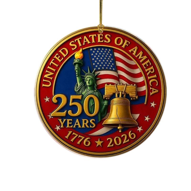 

Commemorative 250th Anniversary Acrylic Bell Ornament for Holiday Homes Decoration Unique Souvenir Gift