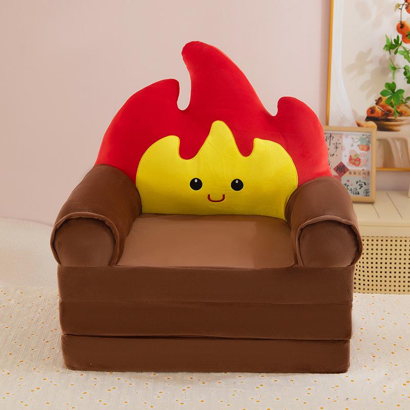 Foldable Three-Fold Cartoon Sofa for Kids: Lazy Baby Seat & Tatami Nap Sofa